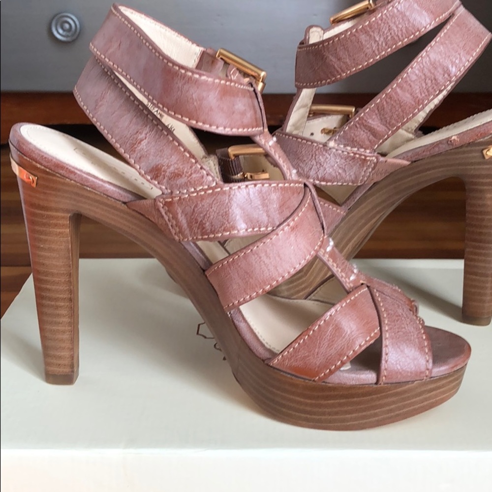 Coach Stephanie Waxy Leather Sandals